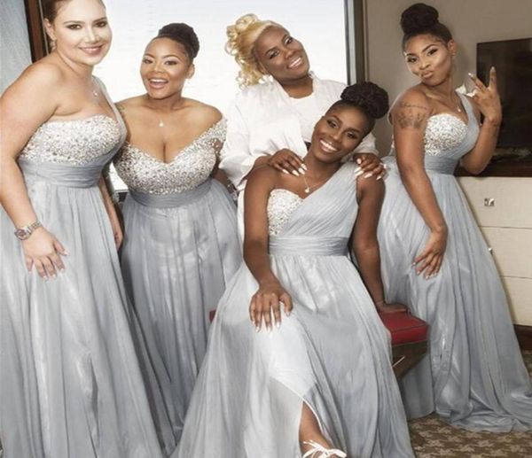 long sleeves off the shoulder bridesmaid dresses one shoulder crystal pleated chiffon split floor length wedding guest dresses plu9466574, White;pink
long sleeves off the shoulder bridesmaid dresses one shoulder crystal pleated chiffon split floor length wedding guest dresses plu9466574, White;pink
