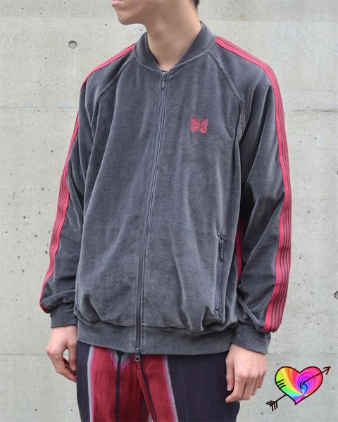 mens jackets gray red needles track jacket men women 1 velvet high street embroidery butterfly zipper awge coats 230810, Black;brown
mens jackets gray red needles track jacket men women 1 velvet high street embroidery butterfly zipper awge coats 230810, Black;brown