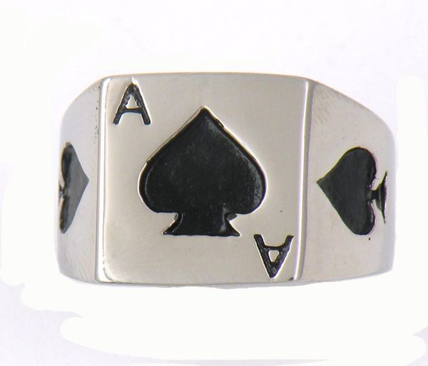 fanssteel stainless steel vintage mens or wemens jewelry signet classic poker spade a lucky ring 13w771011546, Silver
fanssteel stainless steel vintage mens or wemens jewelry signet classic poker spade a lucky ring 13w771011546, Silver