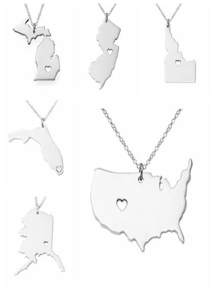 us state map pendant necklace with love heart stainless steel color american states geography outline charm necklaces jewelry206431155786, Silver
us state map pendant necklace with love heart stainless steel color american states geography outline charm necklaces jewelry206431155786, Silver