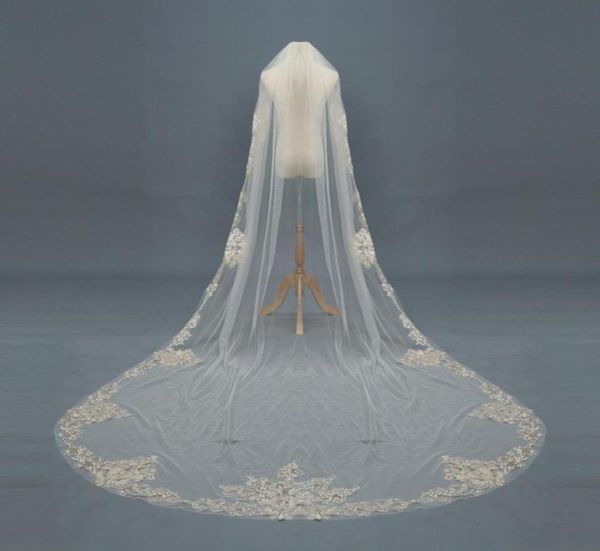 3m long wedding veils cathedral 1t bridal veil accessories lace applique white ivory champagne bride veil with comb56433138789001, Black
3m long wedding veils cathedral 1t bridal veil accessories lace applique white ivory champagne bride veil with comb56433138789001, Black