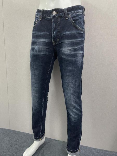 men's jeans 2023 summer d2 washable light distressed patches with white dots slim fit small feet casual trend daily 230810, Blue
men's jeans 2023 summer d2 washable light distressed patches with white dots slim fit small feet casual trend daily 230810, Blue