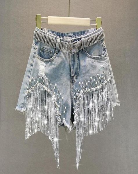 women039s jeans female denim shorts 2021 summer wear high waist slimming heavy beaded sequin fringed ripped wide leg pants2382521, Blue
women039s jeans female denim shorts 2021 summer wear high waist slimming heavy beaded sequin fringed ripped wide leg pants2382521, Blue