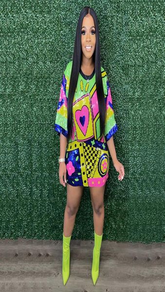 elegant women sequins geometric half sleeve loose tshirt style mini dress 2022 summer street ins dresses vestidos7013658, White;black
elegant women sequins geometric half sleeve loose tshirt style mini dress 2022 summer street ins dresses vestidos7013658, White;black