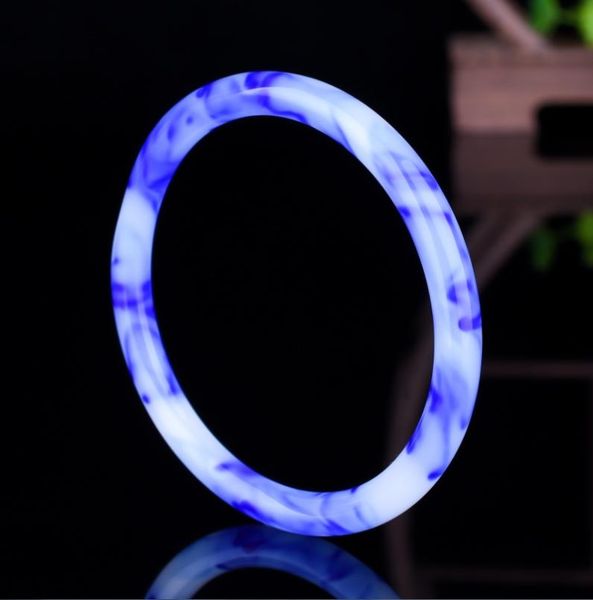 xinjiang an fine circle bangle natural color jade floating blue flower bracelet2654596, Black
xinjiang an fine circle bangle natural color jade floating blue flower bracelet2654596, Black