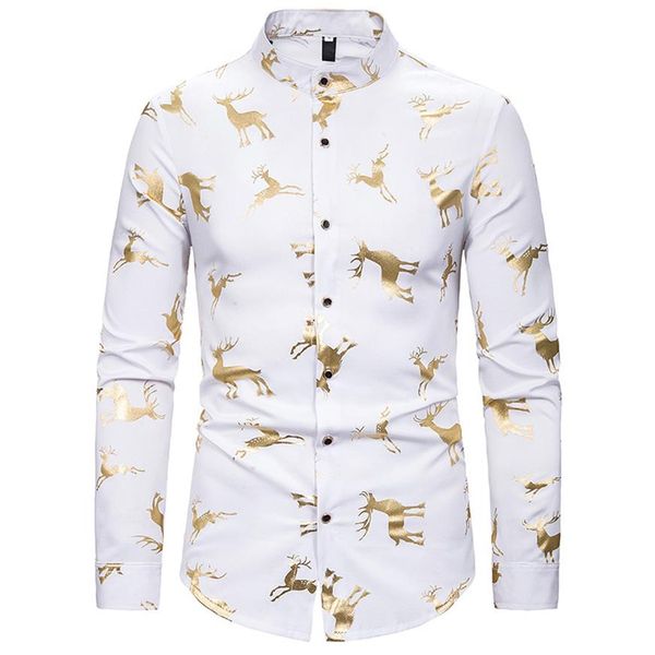 whole-men's mandarin collar dress shirts hipster gold elk foil print christmas shirt men slim fit long sleeve tuxedo shir2746, White;black
whole-men's mandarin collar dress shirts hipster gold elk foil print christmas shirt men slim fit long sleeve tuxedo shir2746, White;black