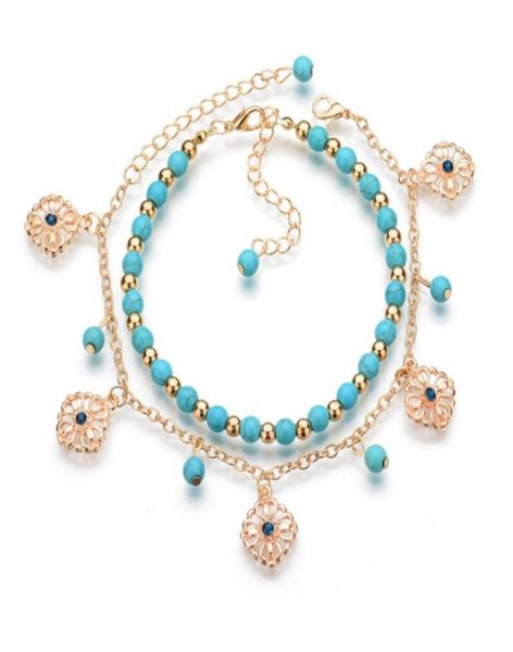 2pcsset bohemian fashion gold color foot chain beaded hollow out flower rhinestone bracelet anklets for women jewelry9723079, Golden;silver
2pcsset bohemian fashion gold color foot chain beaded hollow out flower rhinestone bracelet anklets for women jewelry9723079, Golden;silver