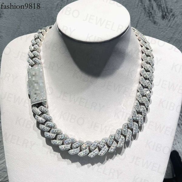 fine jewelry hip hop iced out past diamond tester 18mm sier vvs moissanite cuban link chain, Silver
fine jewelry hip hop iced out past diamond tester 18mm sier vvs moissanite cuban link chain, Silver