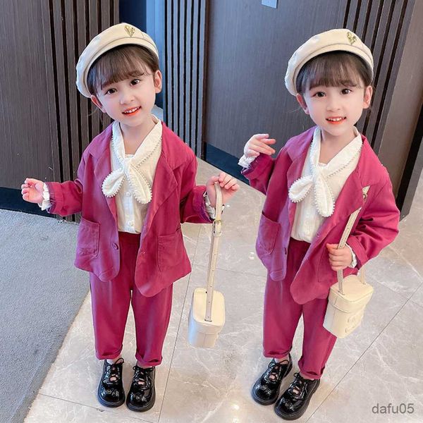 clothing sets girls suit set jacket blouse pants girls outfits plaid girls sets clothing spring autumn kids clothes r230812, White
clothing sets girls suit set jacket blouse pants girls outfits plaid girls sets clothing spring autumn kids clothes r230812, White
