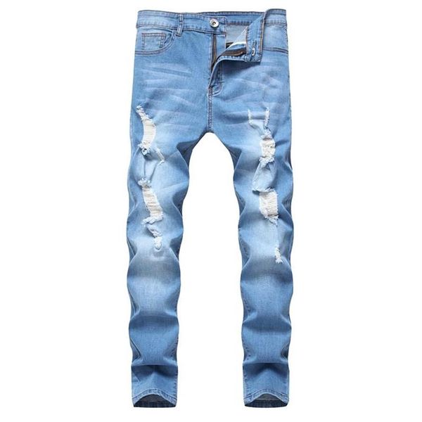 men's jeans sweatpants hole pants casual male ripped skinny trousers slim biker outwears2685, Blue
men's jeans sweatpants hole pants casual male ripped skinny trousers slim biker outwears2685, Blue