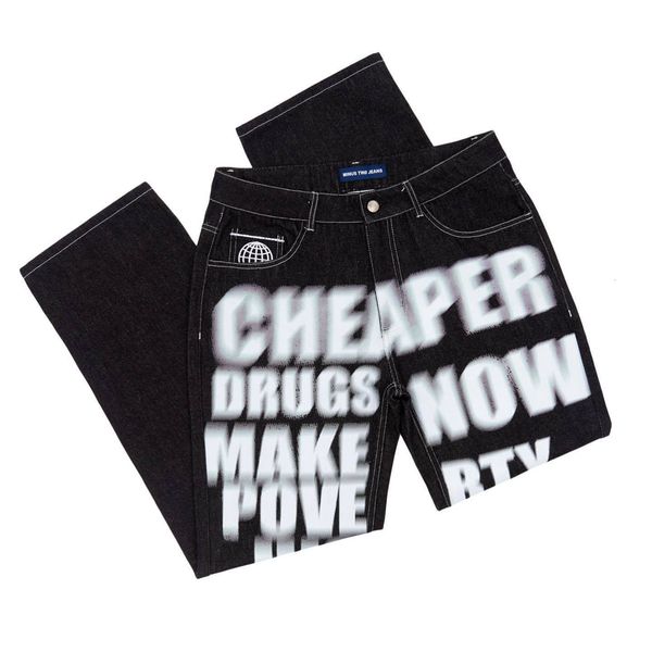 men's pants y2k jeans minus two hip hop letter printed denim men women 2023 harajuku punk rock baggy wide leg trousers streetwear 23081, Black
men's pants y2k jeans minus two hip hop letter printed denim men women 2023 harajuku punk rock baggy wide leg trousers streetwear 23081, Black