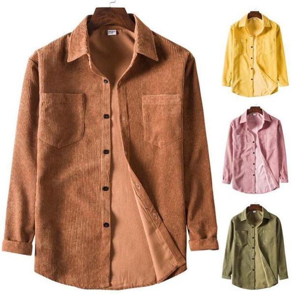 men's casual shirts mens 2021 fall corduroy shirt collar long sleeve solid color thicken large size cardigan jacket309p, White;black
men's casual shirts mens 2021 fall corduroy shirt collar long sleeve solid color thicken large size cardigan jacket309p, White;black