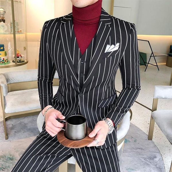 men's suits & blazers autumn winter slim fit costume homme quality business casual tuxedo men korean plus size striped weddin351u, White;black
men's suits & blazers autumn winter slim fit costume homme quality business casual tuxedo men korean plus size striped weddin351u, White;black