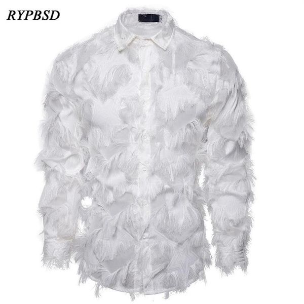 men's dress shirts feather lace shirt men 2021 fashion floral long sleeve party nightclub transparent gothic stage costu220z, White;black
men's dress shirts feather lace shirt men 2021 fashion floral long sleeve party nightclub transparent gothic stage costu220z, White;black