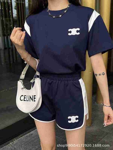women's two piece pants designer ce home 23 summer new shoulder contrast design emblem decoration+pair with shorts casual set 73zu, White
women's two piece pants designer ce home 23 summer new shoulder contrast design emblem decoration+pair with shorts casual set 73zu, White