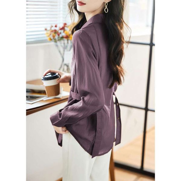 summer commuting temperament low waist adjustable shirt womens color long sleeve, White
summer commuting temperament low waist adjustable shirt womens color long sleeve, White