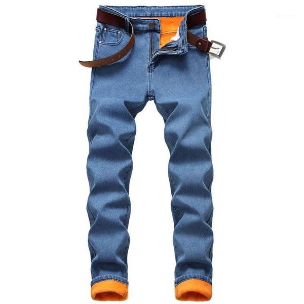 men's jeans mens winter thermal warm plus fleece straight flocking slim fit trousers lined pants men thickening denim2050, Blue
men's jeans mens winter thermal warm plus fleece straight flocking slim fit trousers lined pants men thickening denim2050, Blue