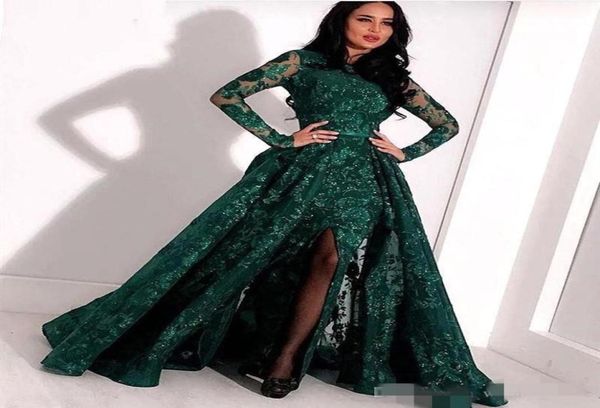 dark green prom dresses long sleeves lace sequins applique jewel neck slit ribbon overskirt floor length evening gown formal occas4490149, Black
dark green prom dresses long sleeves lace sequins applique jewel neck slit ribbon overskirt floor length evening gown formal occas4490149, Black