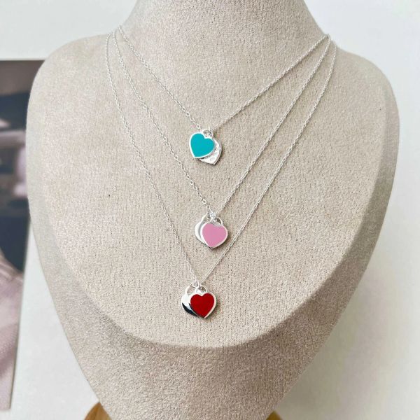 designers neclaces jewelry t sterling silver double heart neclaces female enamel blue pink 925 collar chain valentine's day gift tiffen
designers neclaces jewelry t sterling silver double heart neclaces female enamel blue pink 925 collar chain valentine's day gift tiffen