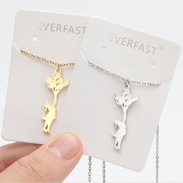 everfast 10pc/lot happy girl with balloon stainless steel pendant charms necklaces for women kids korean fashion jewelry gift, Silver
everfast 10pc/lot happy girl with balloon stainless steel pendant charms necklaces for women kids korean fashion jewelry gift, Silver