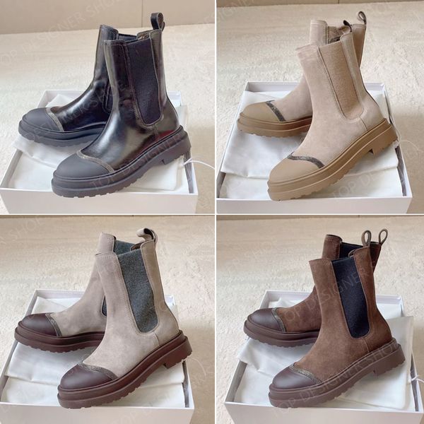 new brunello suede chelsea round toes chunky flat ankle boots simple low heel combat boots fashion booties designer shoes factory footwear, Black
new brunello suede chelsea round toes chunky flat ankle boots simple low heel combat boots fashion booties designer shoes factory footwear, Black