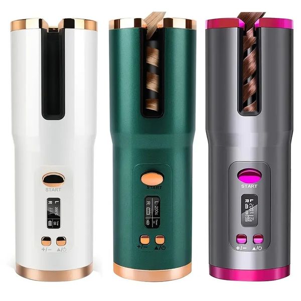 usb rechargeable auto ceramic curling iron - led display, automatic rotating hair styling waver for smooth and shiny hair, Black
usb rechargeable auto ceramic curling iron - led display, automatic rotating hair styling waver for smooth and shiny hair, Black