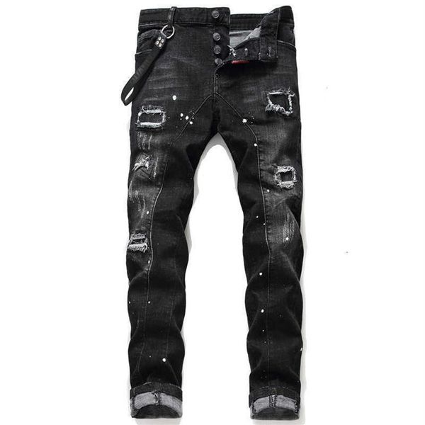 men's pants mens jeans jean hip hop pants street trend zipper chain decoration ripped stretch black fashion slim fit washed m3152
men's pants mens jeans jean hip hop pants street trend zipper chain decoration ripped stretch black fashion slim fit washed m3152