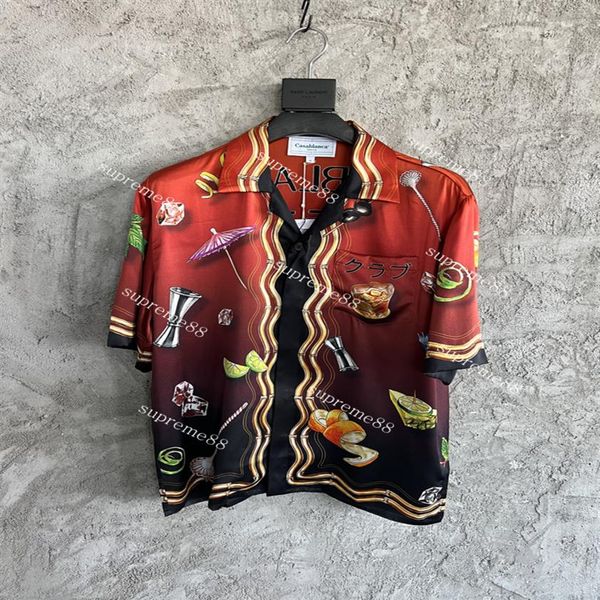 casablanc summer short sleeve men designer shirts retro loose wine cup printed silk shirt237m, White;black
casablanc summer short sleeve men designer shirts retro loose wine cup printed silk shirt237m, White;black