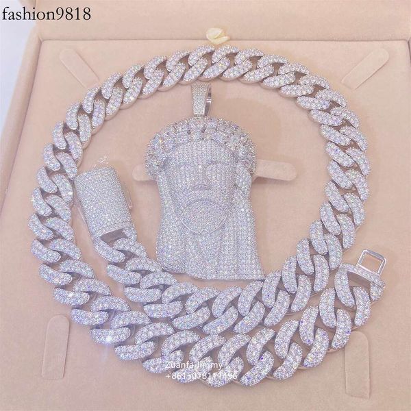 fire jewelry iced out 13mm two row vvs1 moissanite diamond miami cuban link chain pendant necklace, Silver
fire jewelry iced out 13mm two row vvs1 moissanite diamond miami cuban link chain pendant necklace, Silver