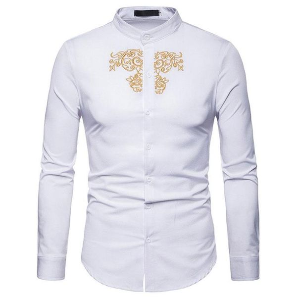 men's casual shirts luxury embroidery henley shirt men 2022 brand mandarin collar long sleeve dress wedding business man279g, White;black
men's casual shirts luxury embroidery henley shirt men 2022 brand mandarin collar long sleeve dress wedding business man279g, White;black
