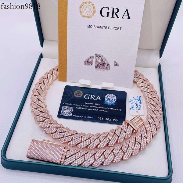 fashion jewelry necklace hip hop moissanite chain sterling sier fully vvs moissanite cuban link chain, Silver
fashion jewelry necklace hip hop moissanite chain sterling sier fully vvs moissanite cuban link chain, Silver