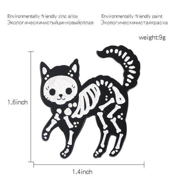 cat pin black body seethrough white skeleton brooch cute animal badge jewelry like being illuminated zdl09076566244, Gray
cat pin black body seethrough white skeleton brooch cute animal badge jewelry like being illuminated zdl09076566244, Gray
