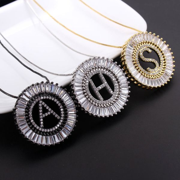 ale gold plated big cz micro pave diamond alphabet letter initial pendant necklace, Silver
ale gold plated big cz micro pave diamond alphabet letter initial pendant necklace, Silver
