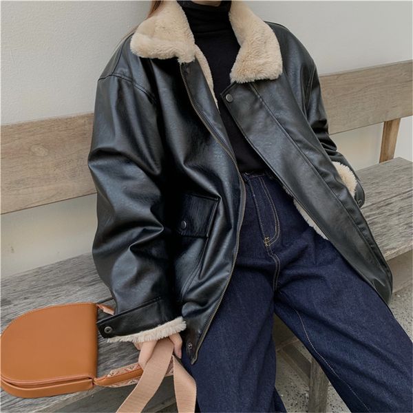 women's jackets plamtee 2023 retro pu fur jacket winter casual office lady loosefitting warm fashion high street all match coats 230812, Black;brown
women's jackets plamtee 2023 retro pu fur jacket winter casual office lady loosefitting warm fashion high street all match coats 230812, Black;brown