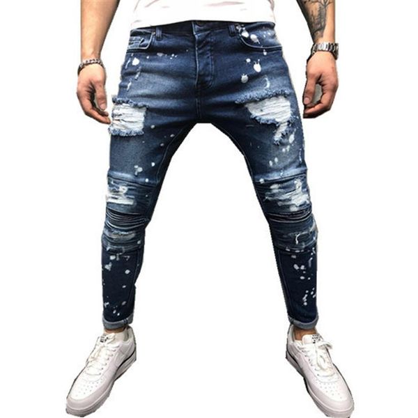 blue damaged skinny fit denim jeans street mode jeans motorcycle biker jean causal hole pants streetwear mens trouser2927
blue damaged skinny fit denim jeans street mode jeans motorcycle biker jean causal hole pants streetwear mens trouser2927