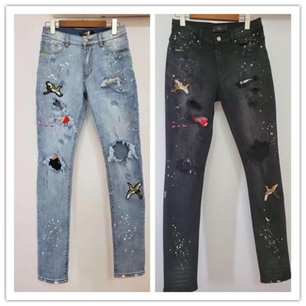 new style 20ss mens designer amjeans crane hole vintage denim pants fashion spray paint clothing hip hop skinny jeans size 2836343a, Blue
new style 20ss mens designer amjeans crane hole vintage denim pants fashion spray paint clothing hip hop skinny jeans size 2836343a, Blue