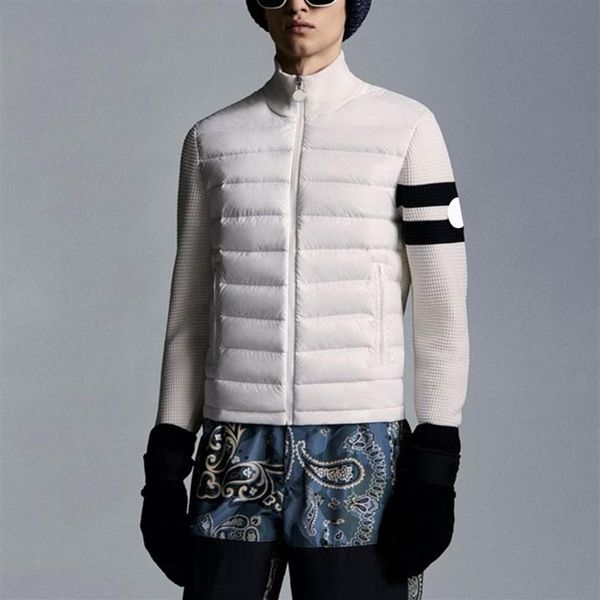 winter stand collar mens down jacket striped sleeve design men knitted jacket arm glue badge mens coat fashion casual knit jackets294c, Black
winter stand collar mens down jacket striped sleeve design men knitted jacket arm glue badge mens coat fashion casual knit jackets294c, Black