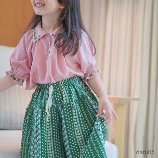 clothing sets spring summer new girls clothing sets country style girls cute embroidered blouse+wide leg pants ropa conjuntos para r230812, White
clothing sets spring summer new girls clothing sets country style girls cute embroidered blouse+wide leg pants ropa conjuntos para r230812, White