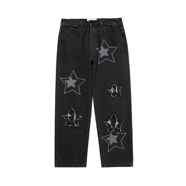 men's jeans 2021 black jean streetwear men clothing star graphic baggy pants ripped y2k pantalones de hombre cargo wide leg p2412, Blue
men's jeans 2021 black jean streetwear men clothing star graphic baggy pants ripped y2k pantalones de hombre cargo wide leg p2412, Blue