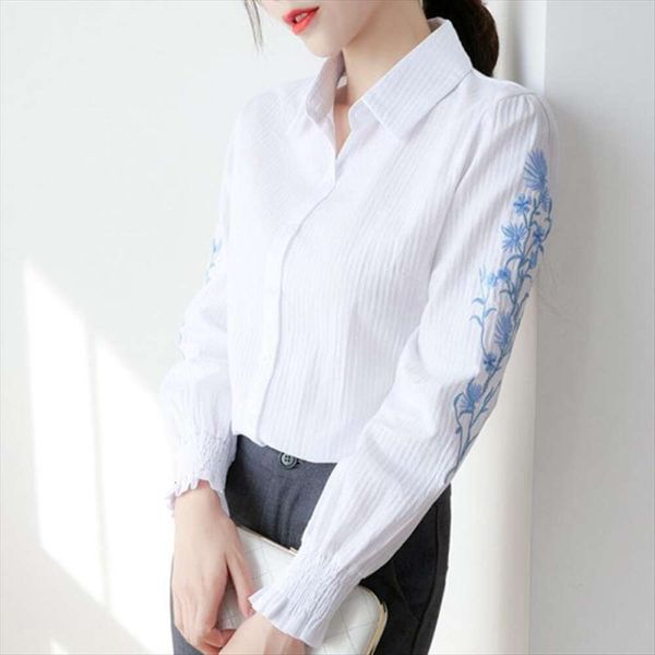 pure cotton embroidered shirt womens clothing spring and autumn korean style slim long sleeved casual japanese, White
pure cotton embroidered shirt womens clothing spring and autumn korean style slim long sleeved casual japanese, White
