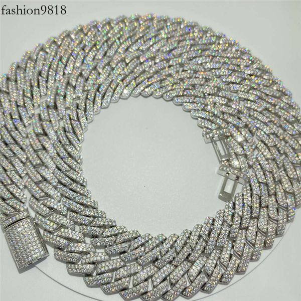 wholesale 14mm iced out fashion hip hop men jewelry cuban link vvs moissanite diamond miami cuban link chain sier necklace, Silver
wholesale 14mm iced out fashion hip hop men jewelry cuban link vvs moissanite diamond miami cuban link chain sier necklace, Silver