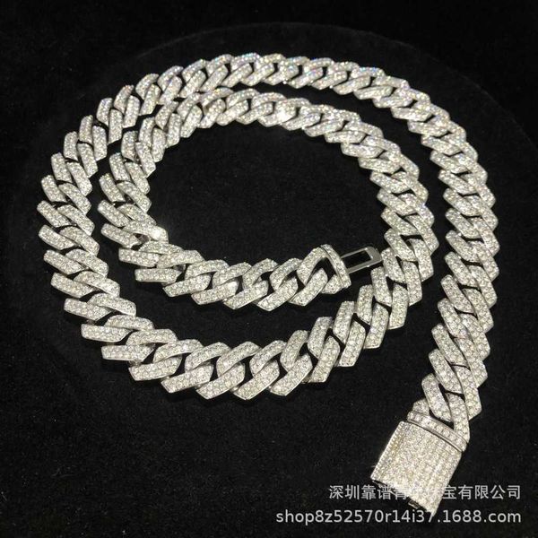 hip hop jewelry mosang stone necklace 14mm diamond cuban chain men's s925 silver necklace batch
hip hop jewelry mosang stone necklace 14mm diamond cuban chain men's s925 silver necklace batch