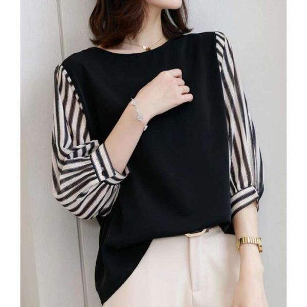 japanese lotte order summer color blouses matched bat sleeved chiffon blouse women loose shirt, White
japanese lotte order summer color blouses matched bat sleeved chiffon blouse women loose shirt, White