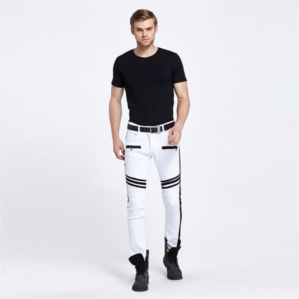 men's jeans fashion mens straight slim fit biker pants skinny denim washed hiphop trousers white asian size2718, Blue
men's jeans fashion mens straight slim fit biker pants skinny denim washed hiphop trousers white asian size2718, Blue