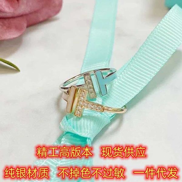 high version sterling silver s925 enamel diamond coil double t letter 18k rose gold open ring for women
high version sterling silver s925 enamel diamond coil double t letter 18k rose gold open ring for women
