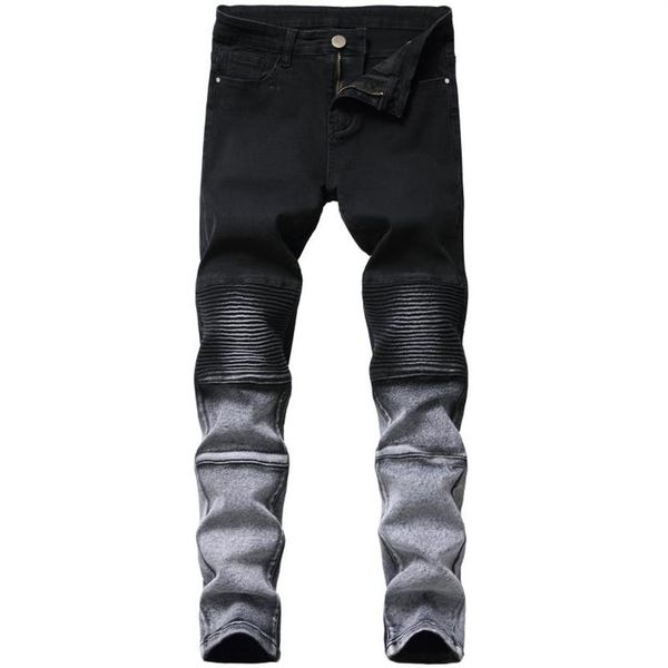 men's jeans men stretch slim black small feet trend brand high-quality pleated motorcycle pants282o, Blue
men's jeans men stretch slim black small feet trend brand high-quality pleated motorcycle pants282o, Blue
