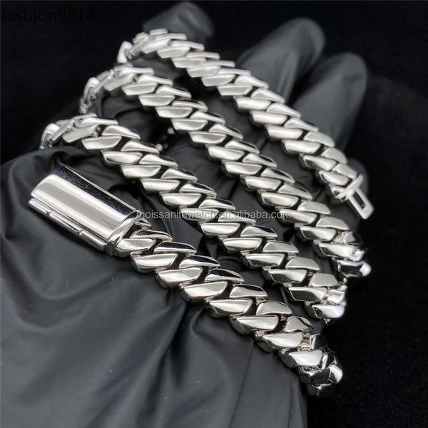 classic box clasp sterling sier high polished 10mm cuban link chain hip hop jewelry white gold plain cuban chain necklace, Silver
classic box clasp sterling sier high polished 10mm cuban link chain hip hop jewelry white gold plain cuban chain necklace, Silver