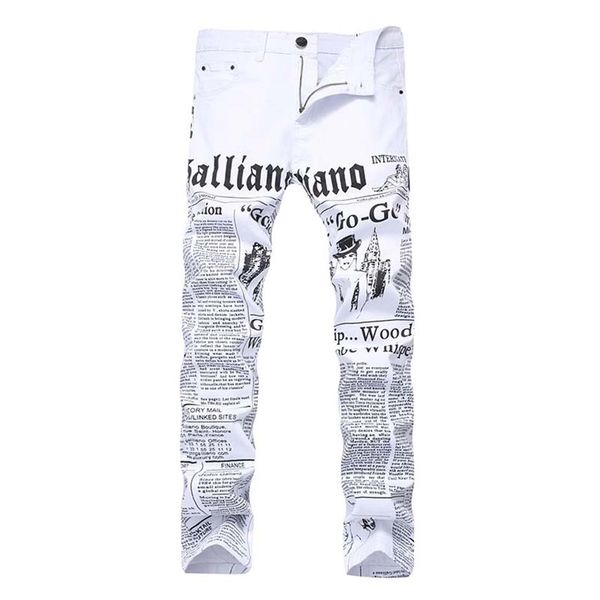 2019 men print jeans painted denim pants words casual high elastic stretchy fashionable straight mid waist 227y, Blue
2019 men print jeans painted denim pants words casual high elastic stretchy fashionable straight mid waist 227y, Blue