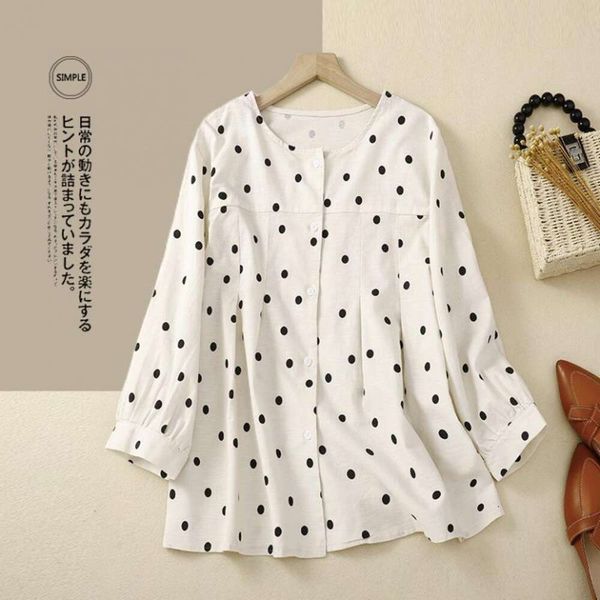 lantern sleeve long sleeved shirt womens autumn loose age reducing retro figure flattering cotton and linen, White
lantern sleeve long sleeved shirt womens autumn loose age reducing retro figure flattering cotton and linen, White