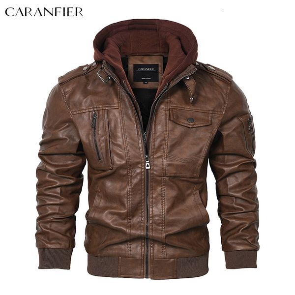 men's jackets caranfier mens pu leather hooded motorcycle biker faux coats male classic clothing winter fleece outerwear drop 230812, Black;brown
men's jackets caranfier mens pu leather hooded motorcycle biker faux coats male classic clothing winter fleece outerwear drop 230812, Black;brown
